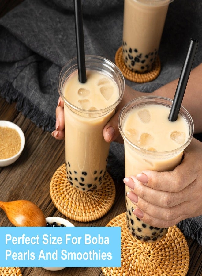 AojSup 400 Pcs Black Boba Straws Plastic, Black Straws Individually Wrapped, 8.85" Extra Long 0.43" Wide Disposable Drinking Straw for Milkshake Bubble Tea Party Restaurant - Image 5